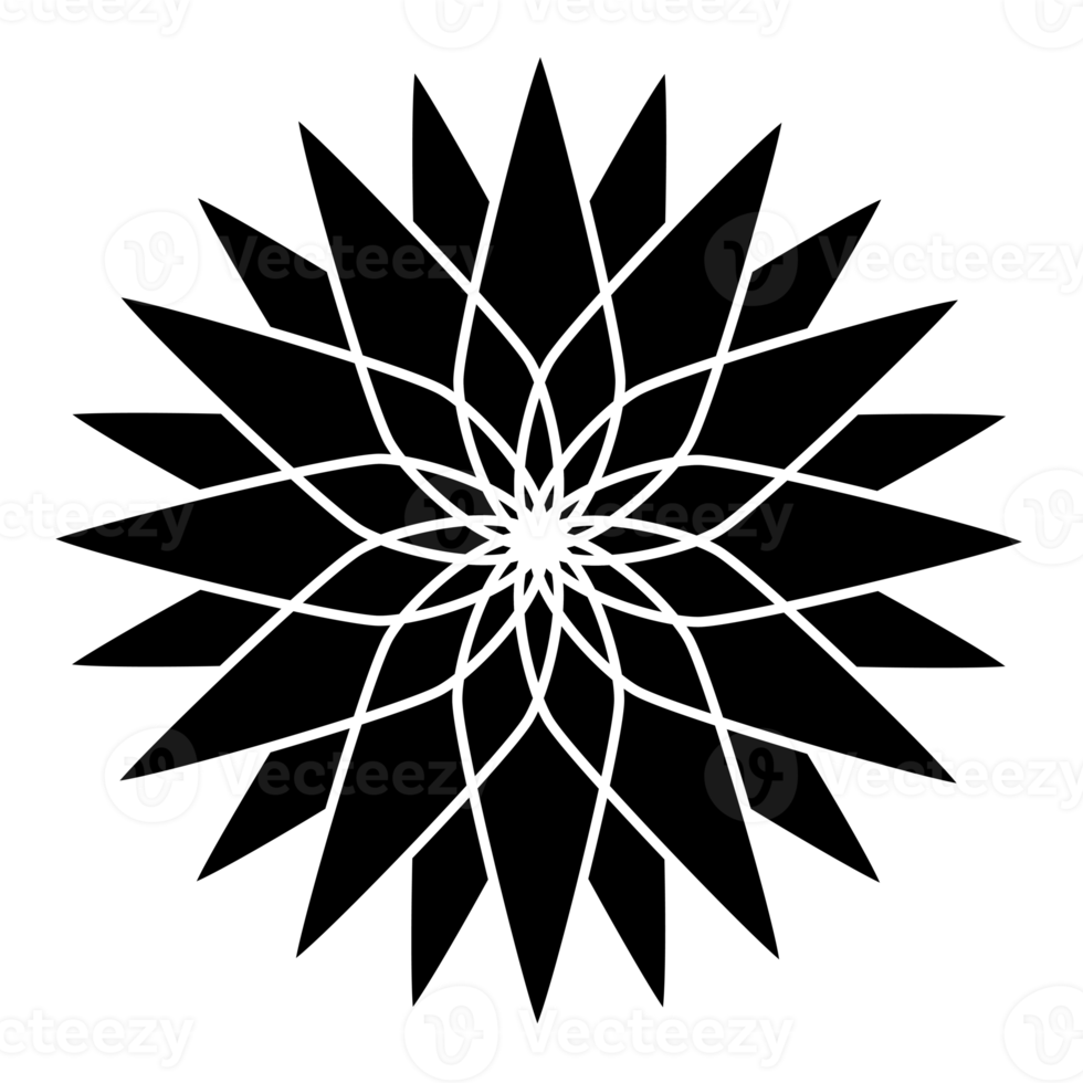 Mandala flower illustration, beautiful mandala with black thin line png