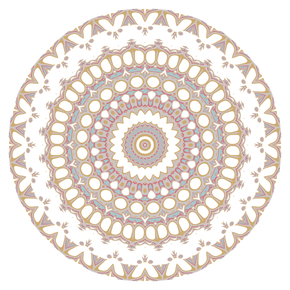 Abstract floral ornament mandala png