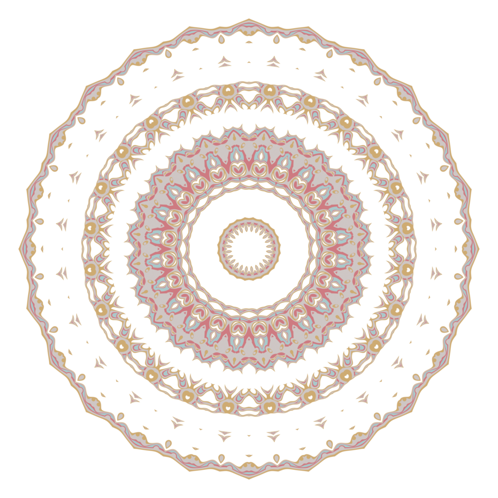 Abstract floral ornament mandala png