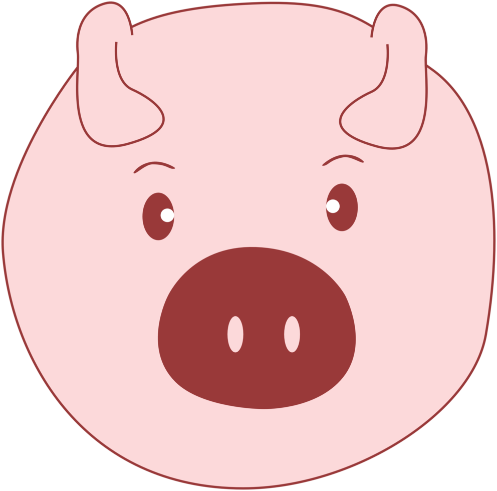 pink pig illustration of cute png