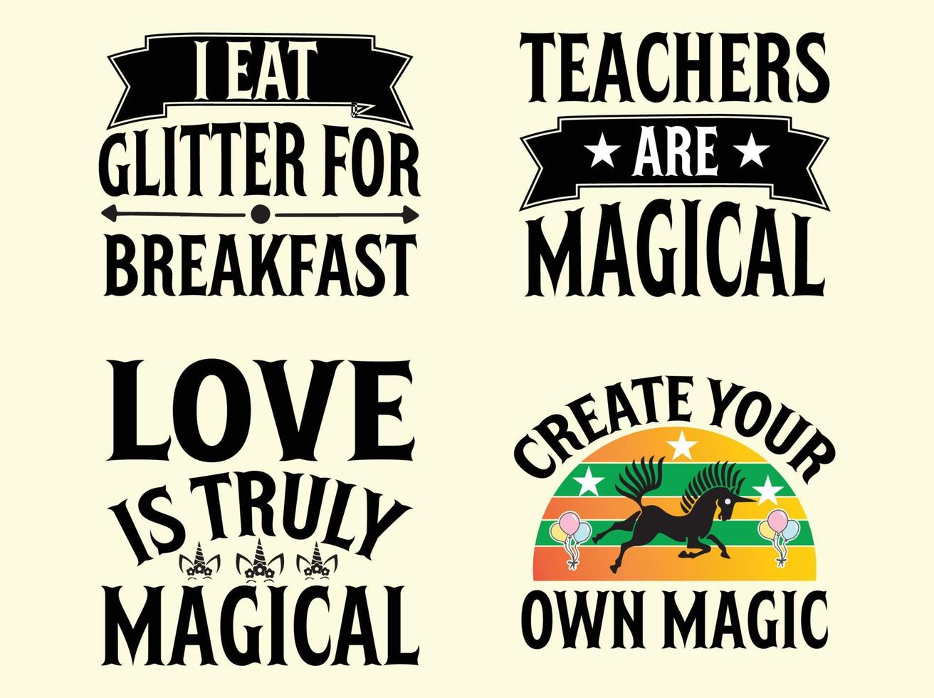 Unicorn t-shirt design bundle vector