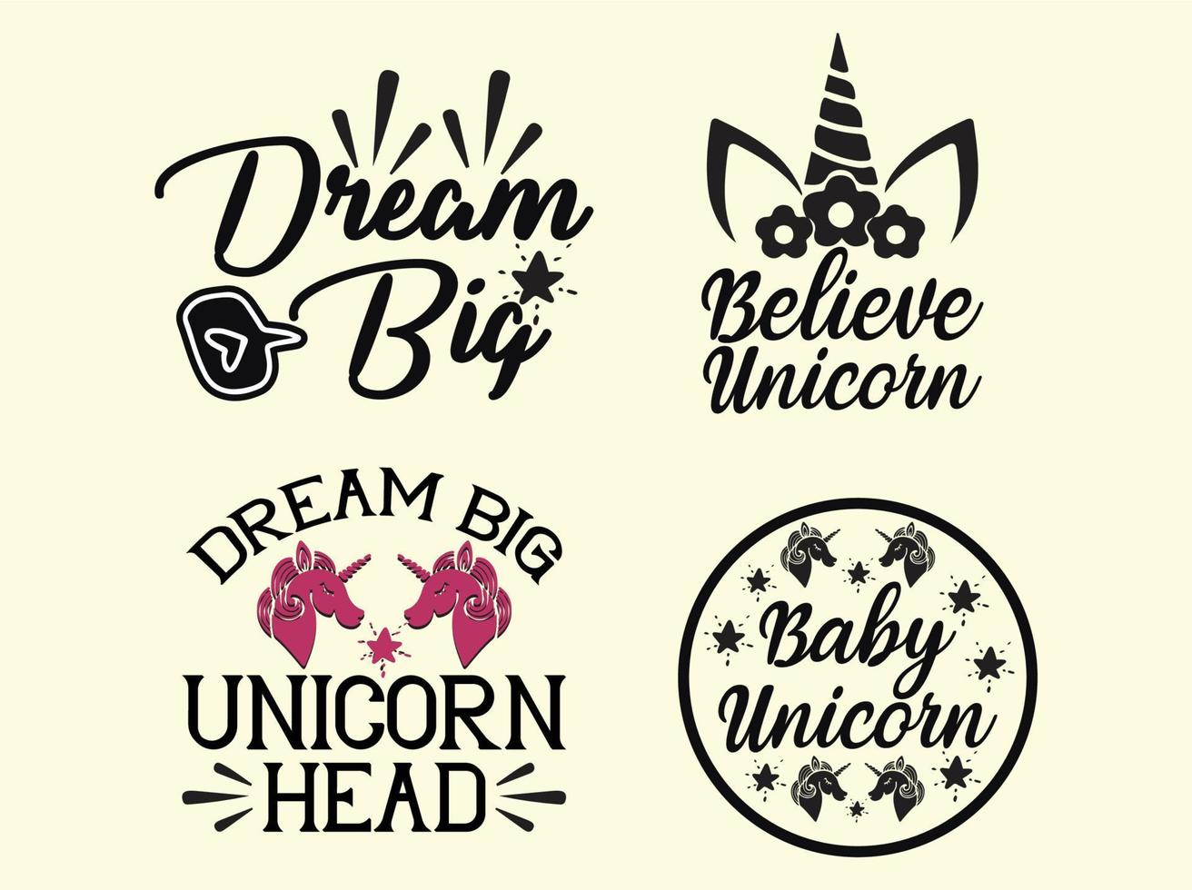 Unicorn t-shirt design bundle vector
