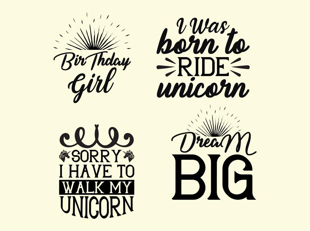 Unicorn t-shirt design bundle vector