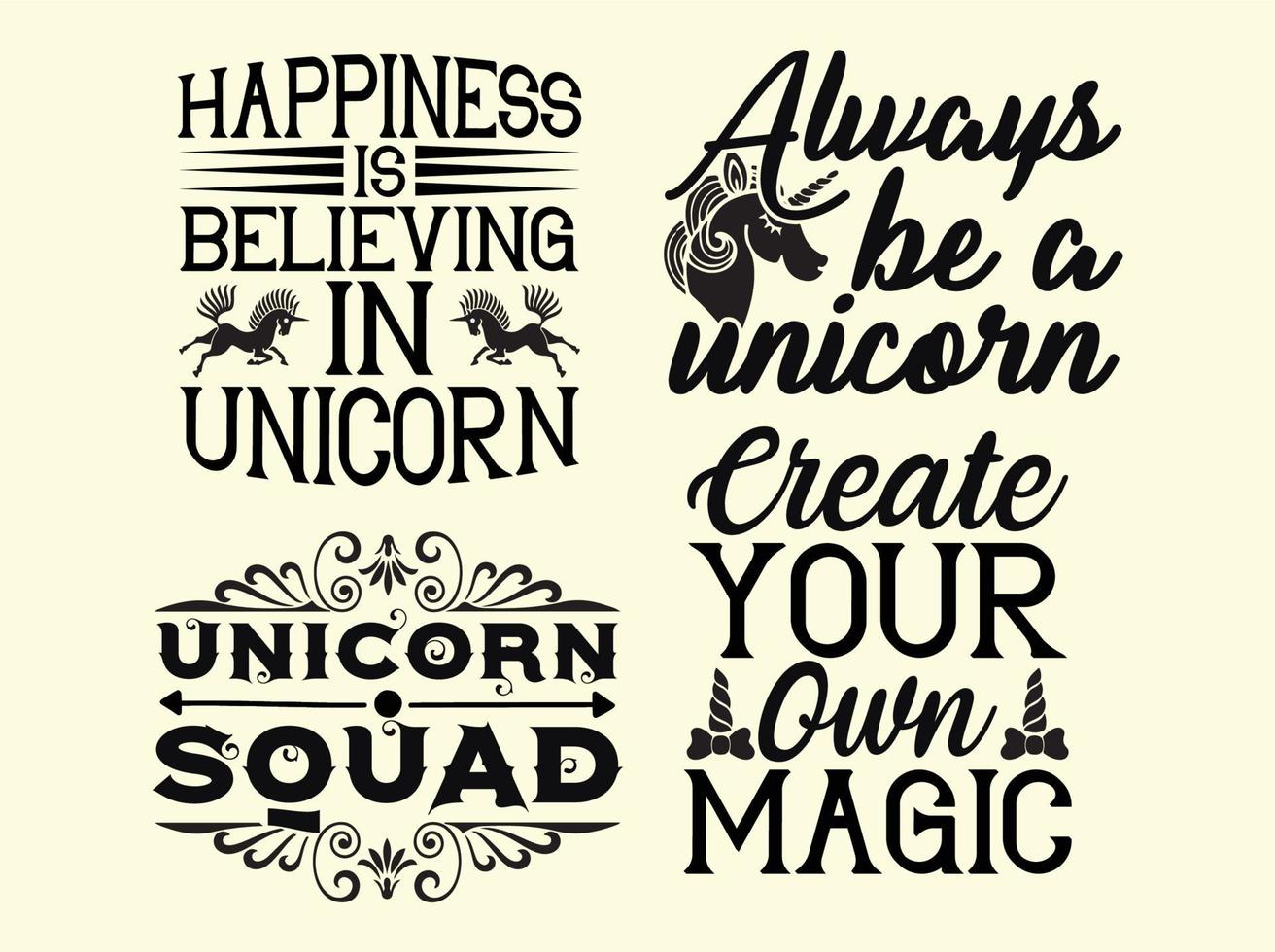 Unicorn t-shirt design bundle vector
