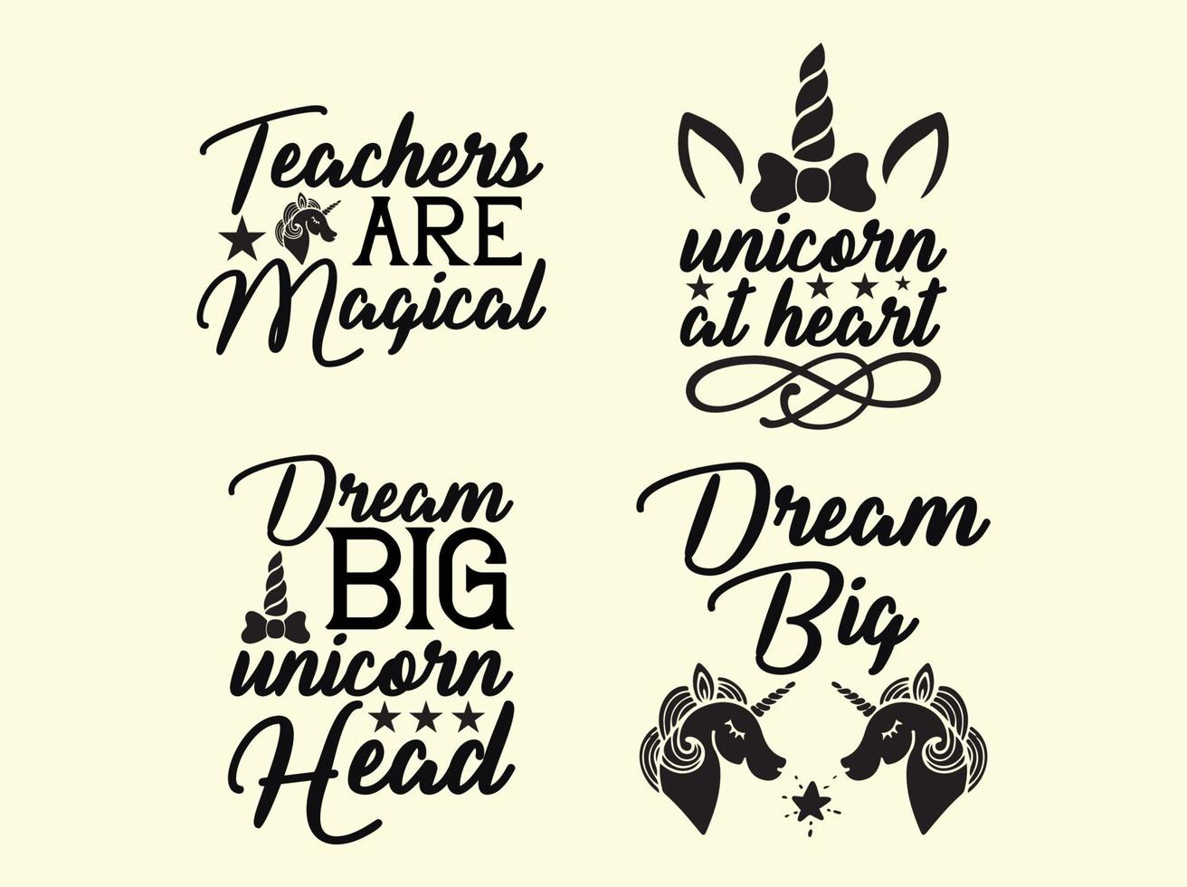 Unicorn t-shirt design bundle vector