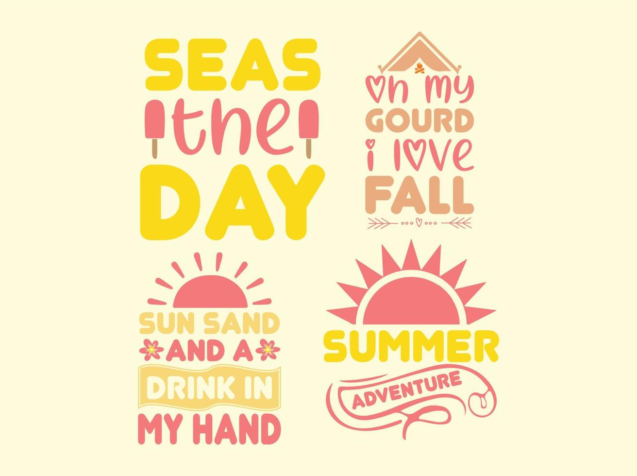 Summer t-shirt design bundle vector
