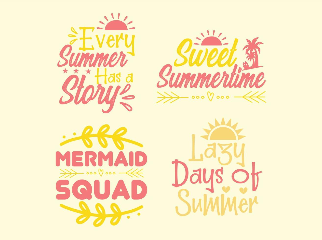 Summer t-shirt design bundle vector