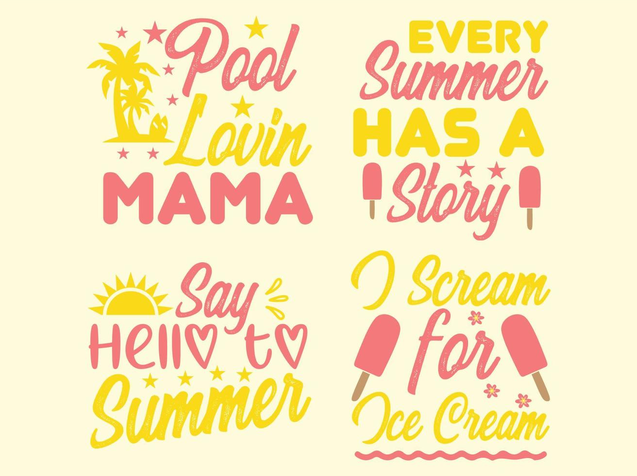 Summer t-shirt design bundle vector