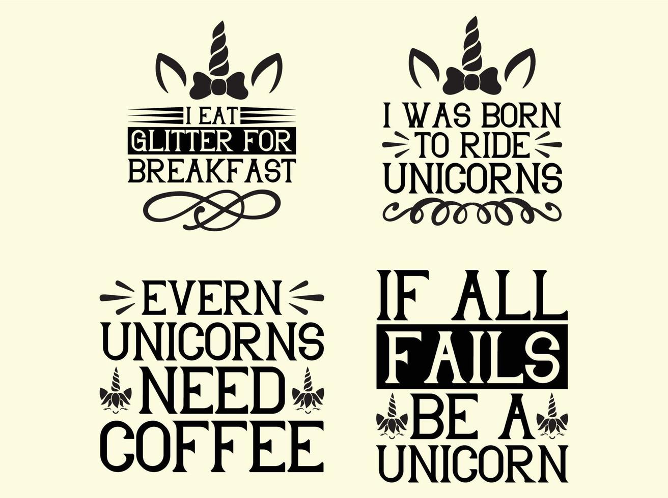 Unicorn t-shirt design bundle vector