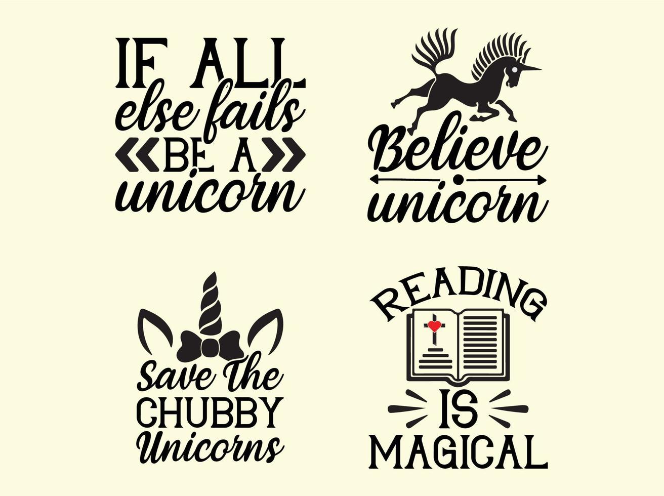 Unicorn t-shirt design bundle vector