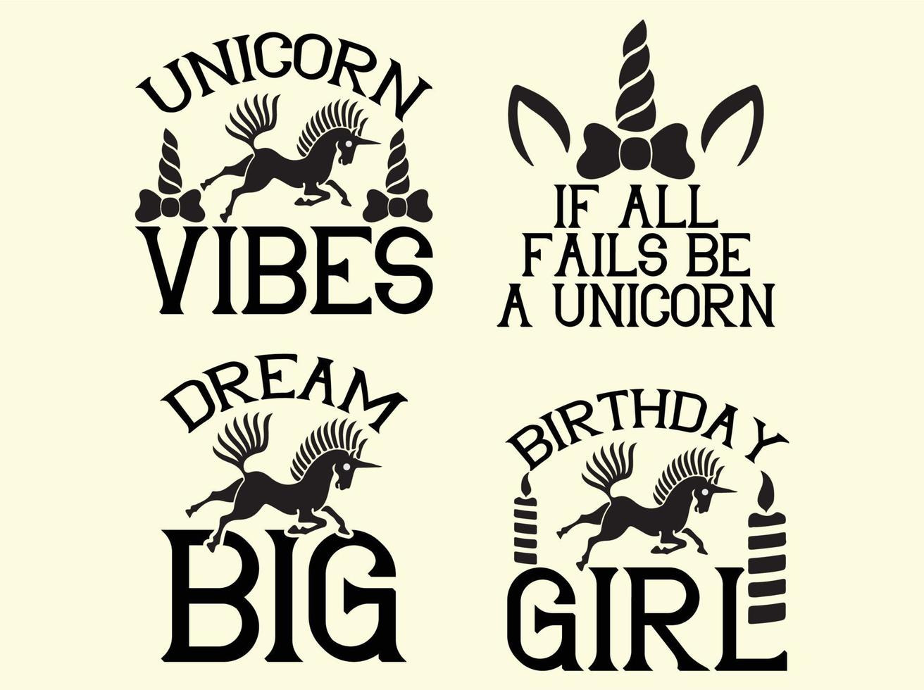 Unicorn t-shirt design bundle vector