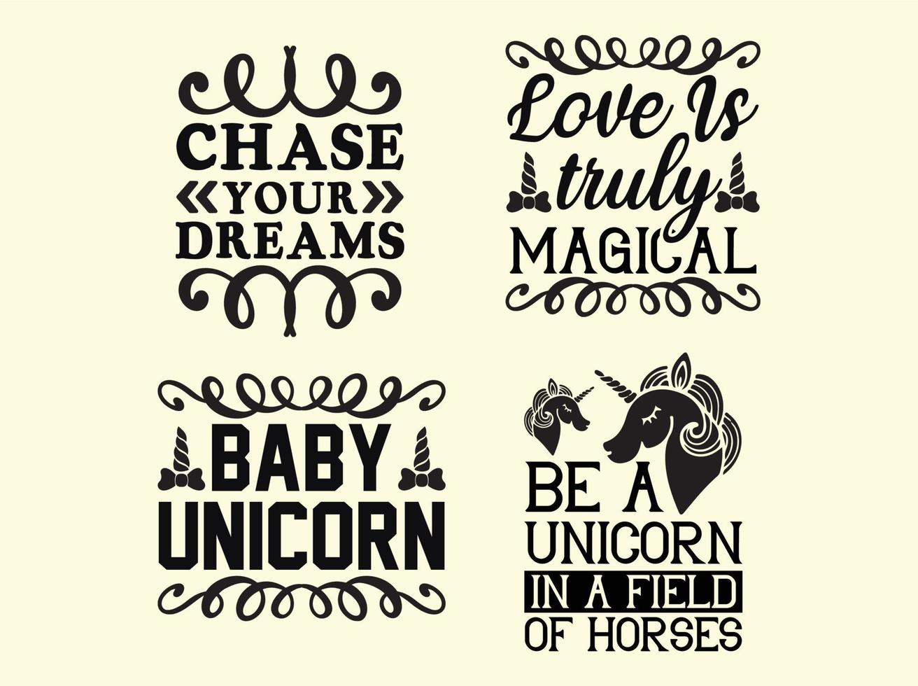 Unicorn t-shirt design bundle vector