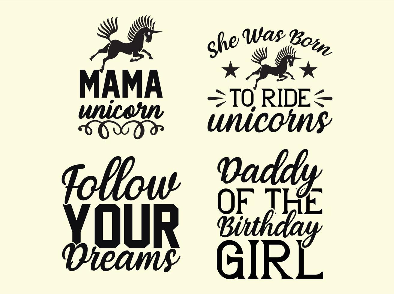 Unicorn t-shirt design bundle vector