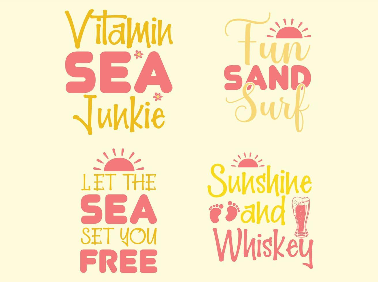 Summer t-shirt design bundle vector