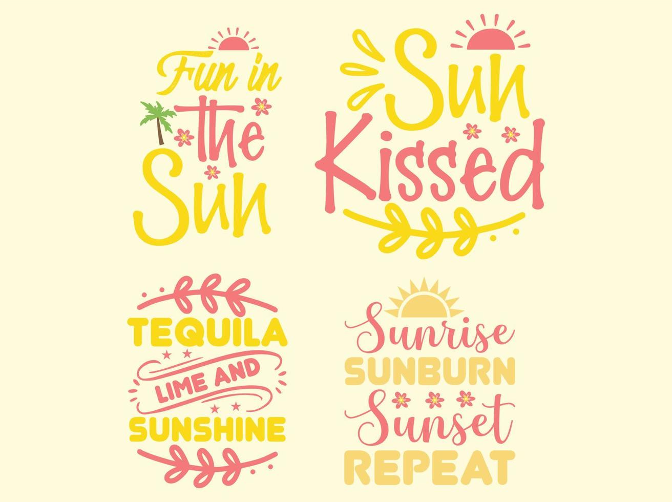 Summer t-shirt design bundle vector