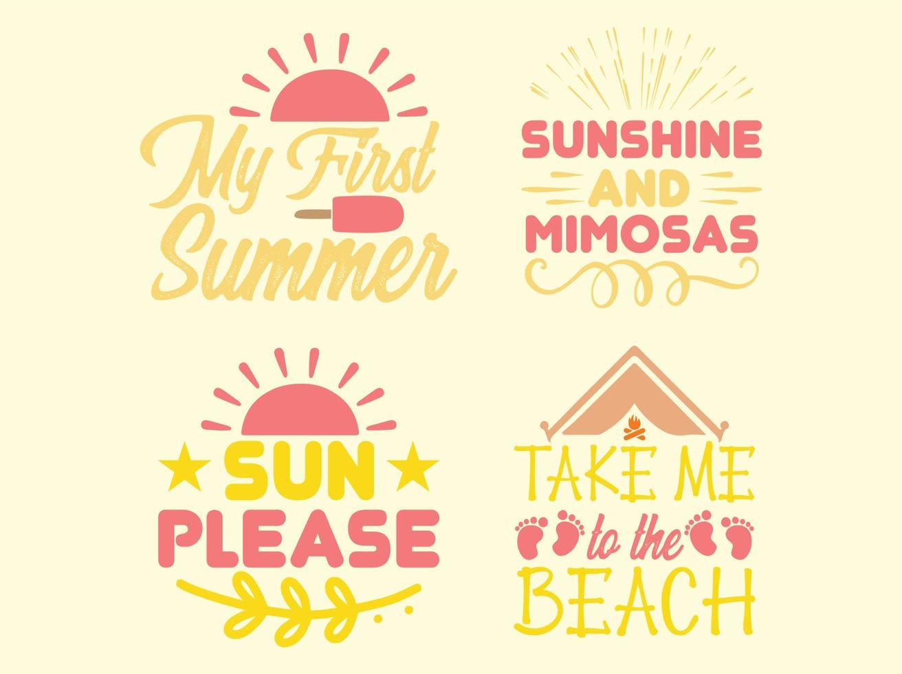 Summer t-shirt design bundle vector