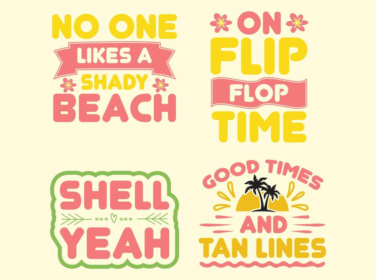 Summer t-shirt design bundle vector