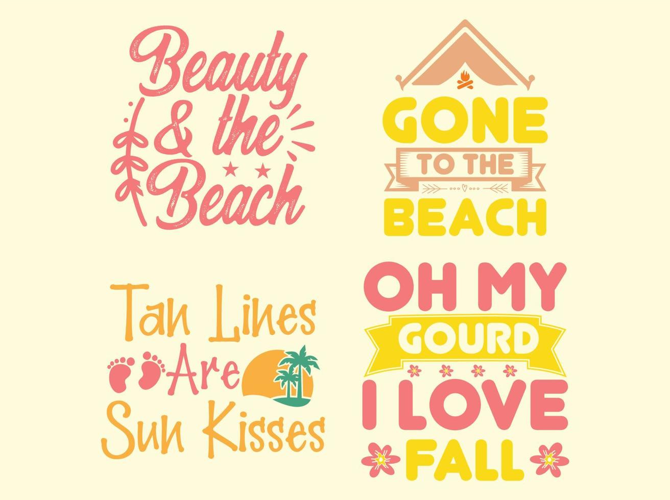 Summer t-shirt design bundle vector