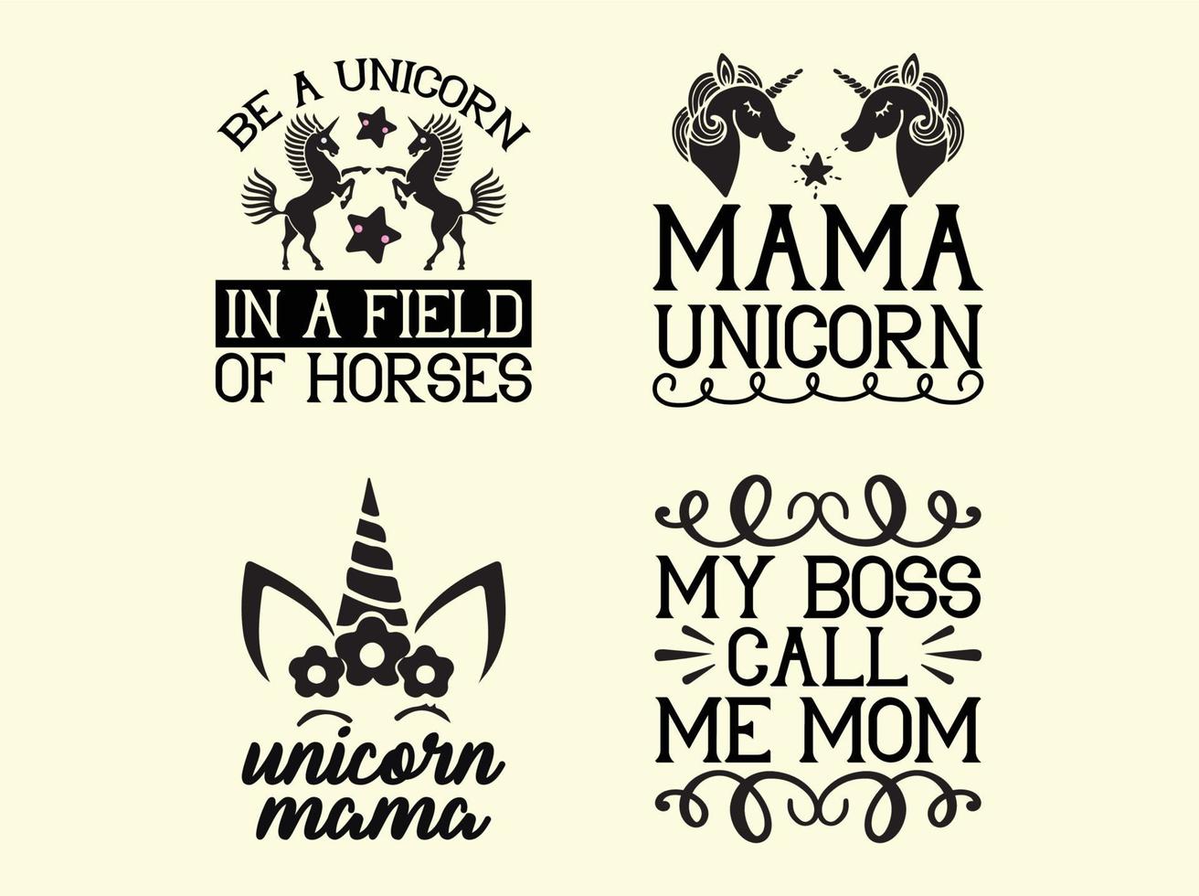 Unicorn t-shirt design bundle vector