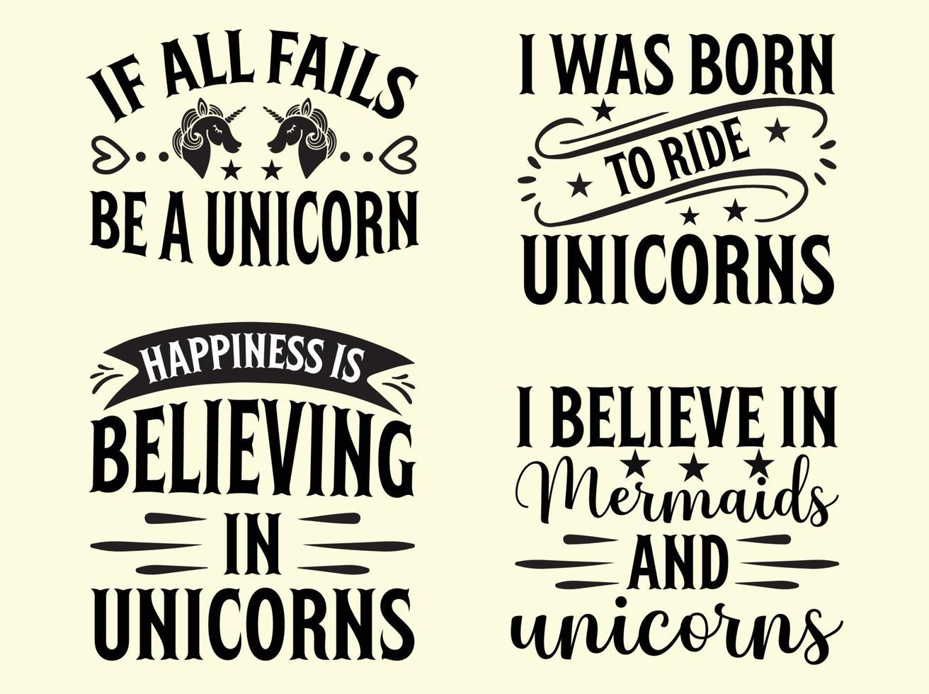 Unicorn t-shirt design bundle vector