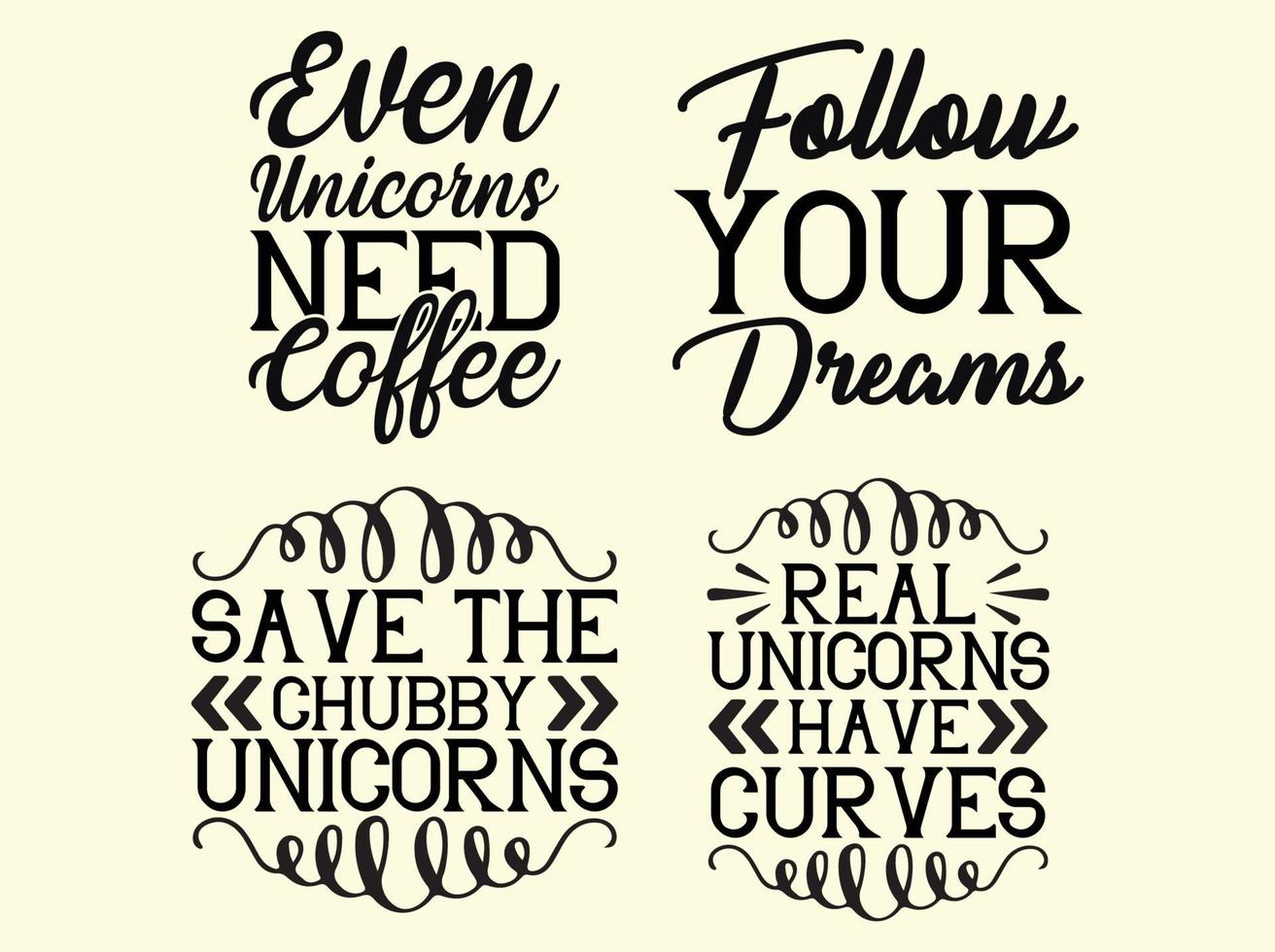 Unicorn t-shirt design bundle vector
