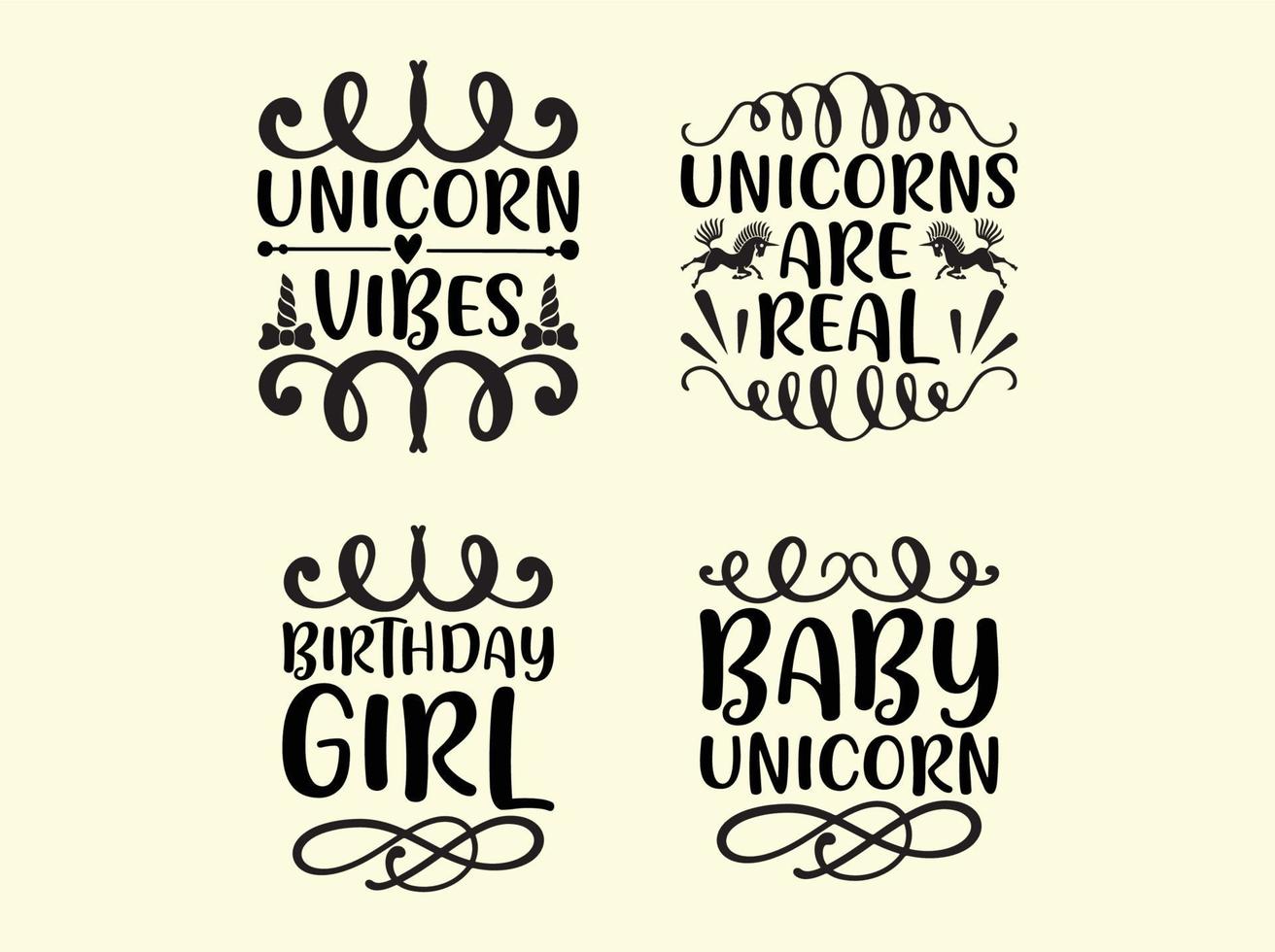 Unicorn t-shirt design bundle vector