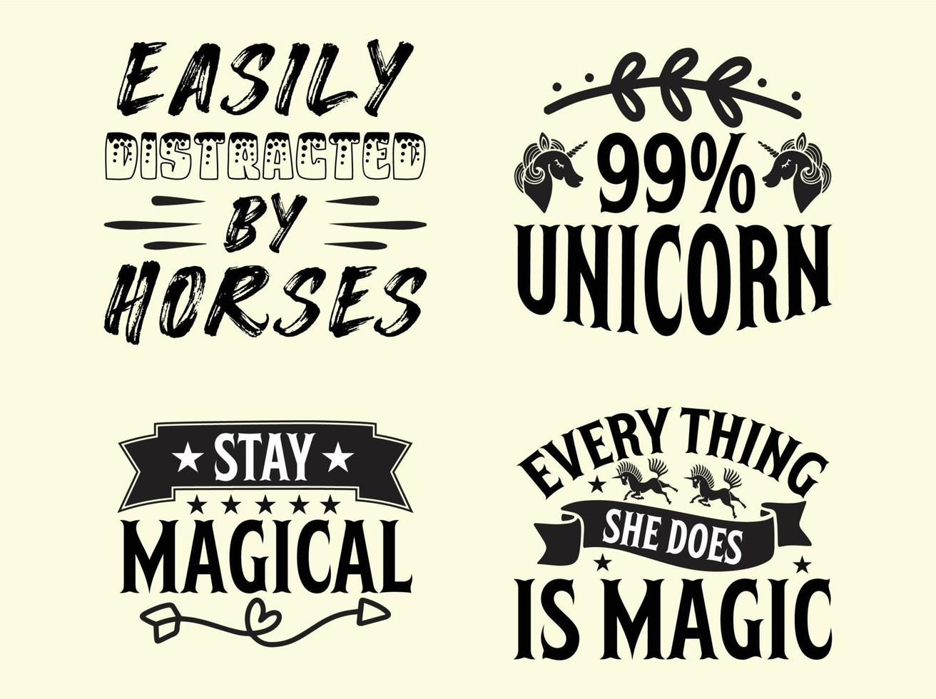 Unicorn t-shirt design bundle vector