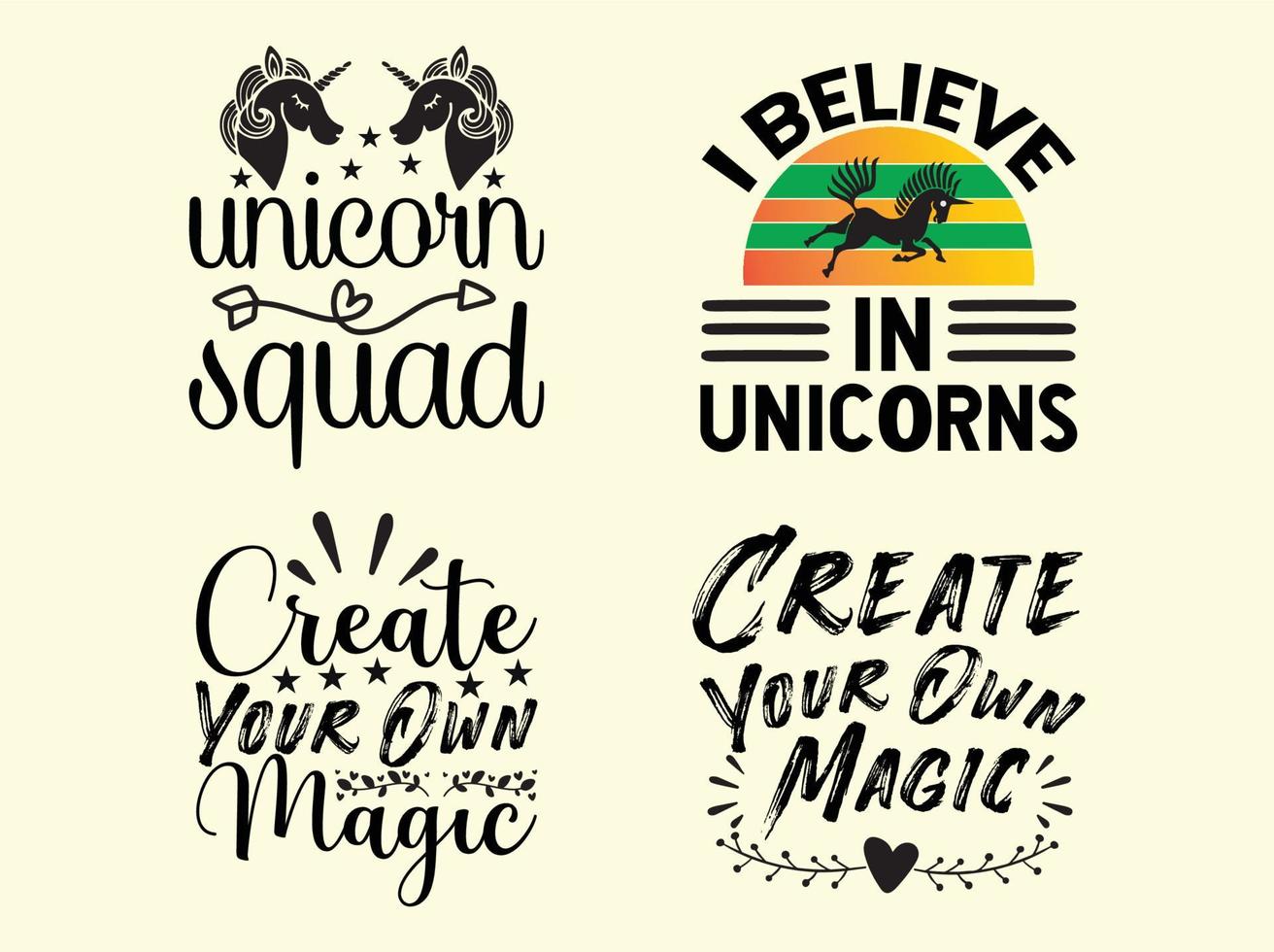 Unicorn t-shirt design bundle vector
