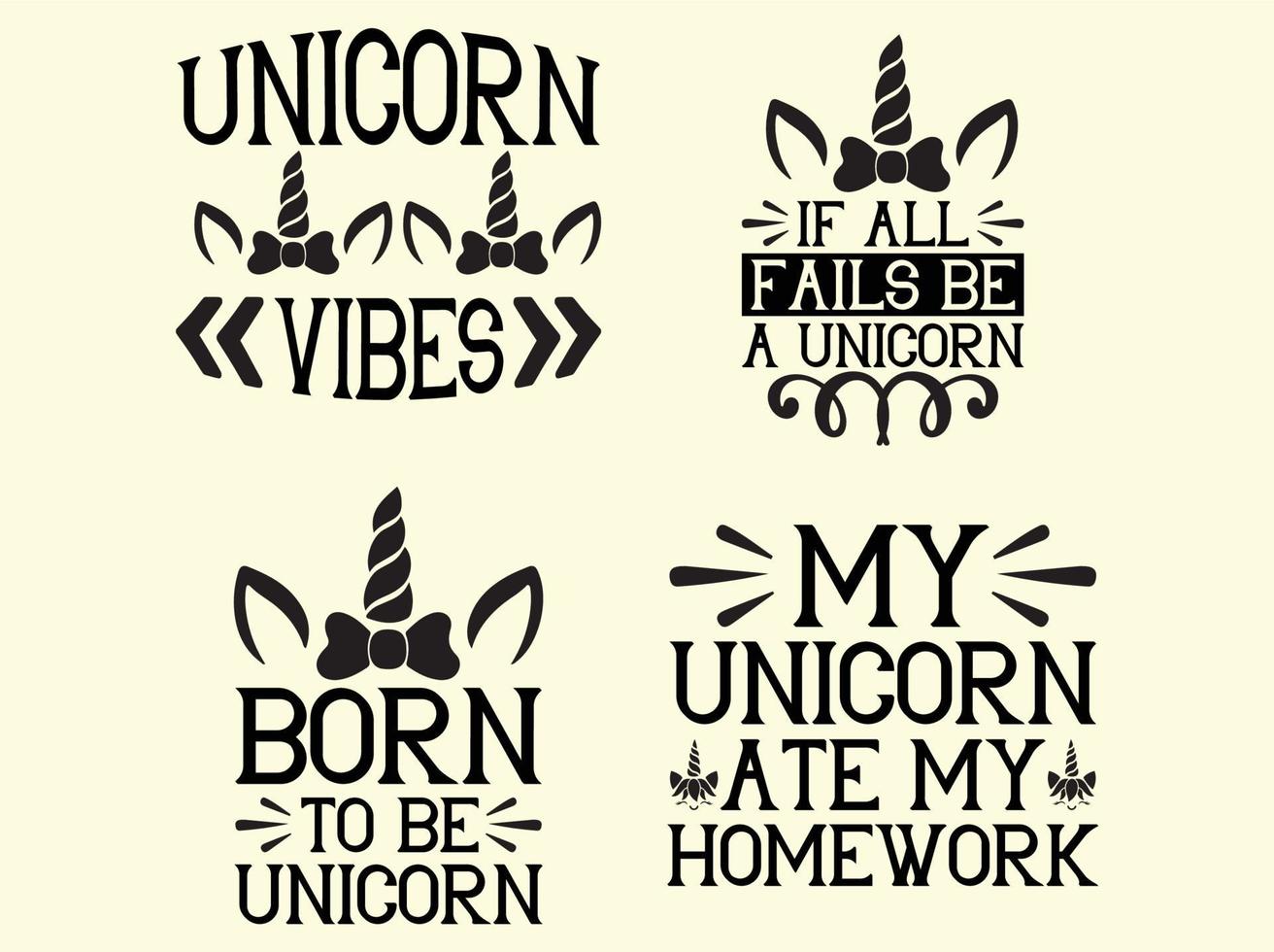 Unicorn t-shirt design bundle vector