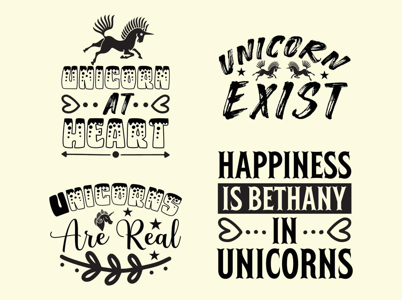 Unicorn t-shirt design bundle vector