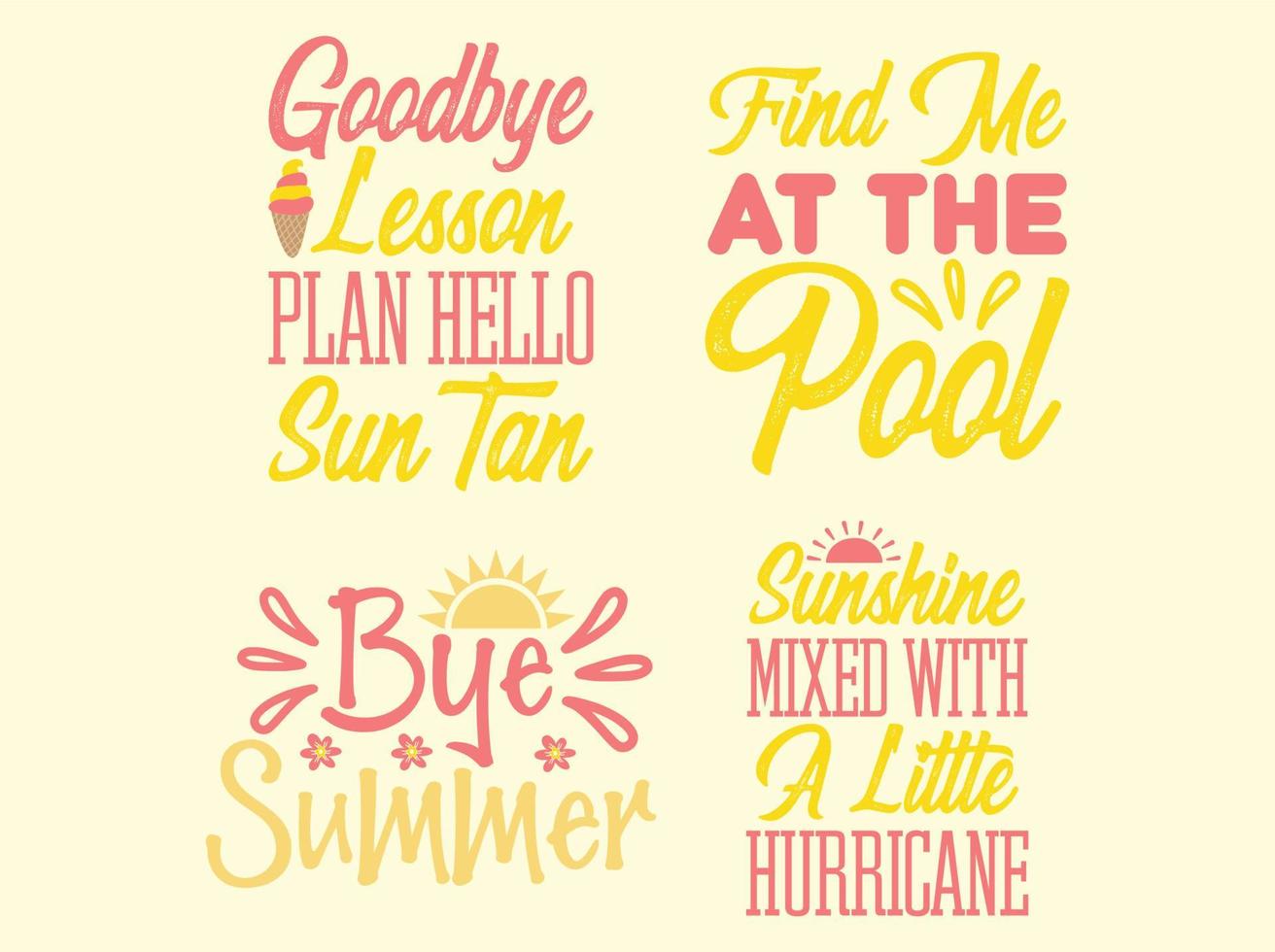 Summer t-shirt design bundle vector