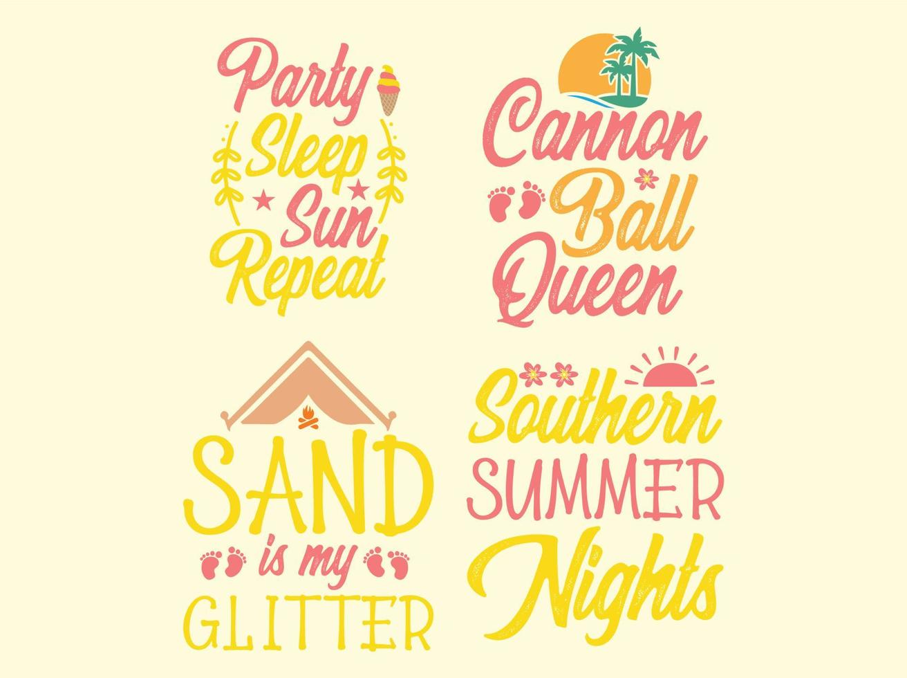 Summer t-shirt design bundle vector