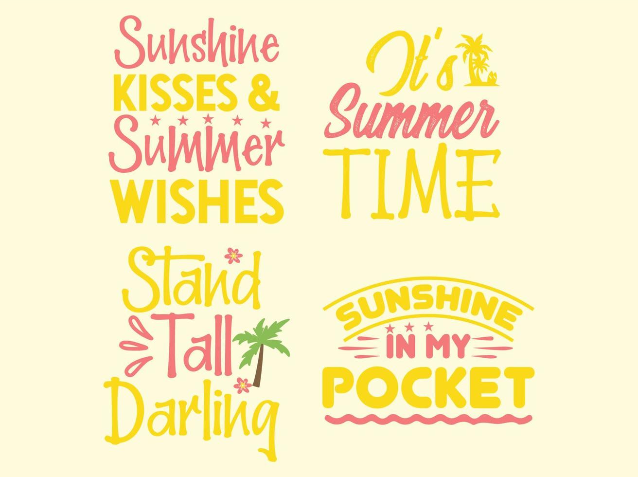 Summer t-shirt design bundle vector