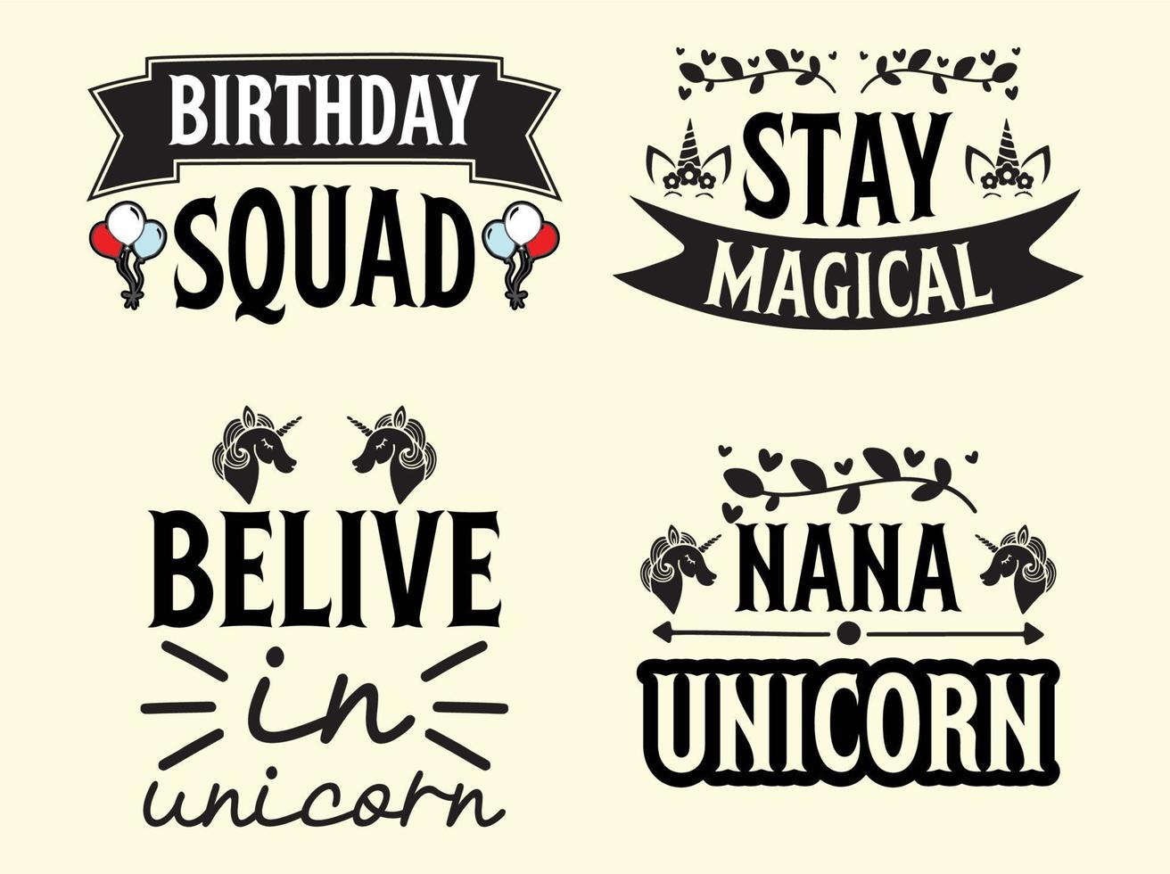 Unicorn t-shirt design bundle vector