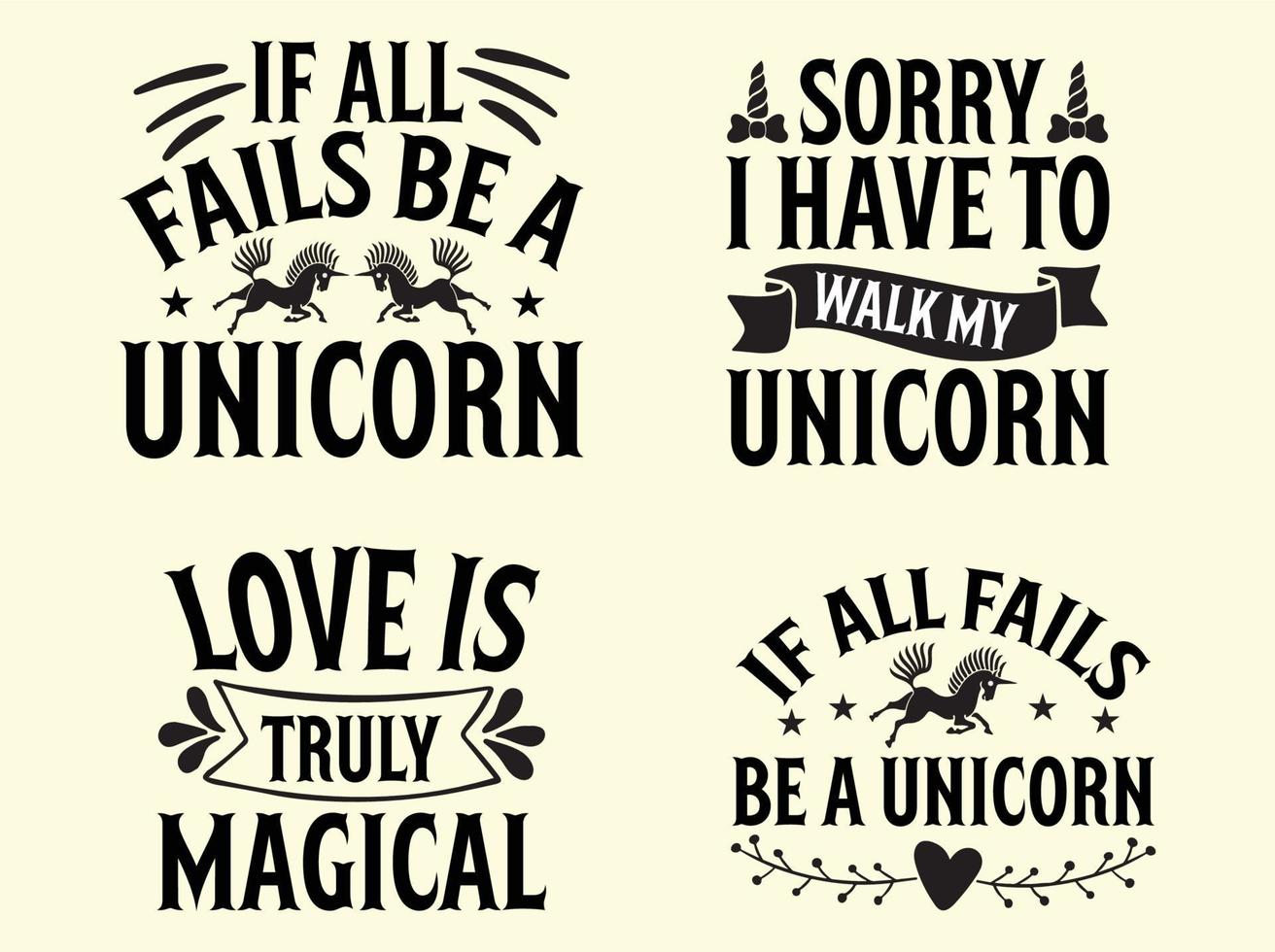 Unicorn t-shirt design bundle vector