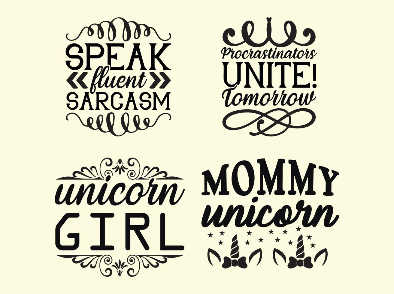 Unicorn t-shirt design bundle vector