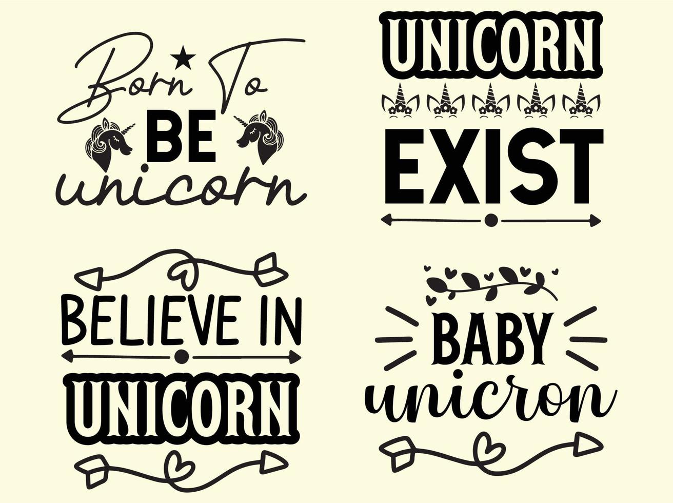 Unicorn t-shirt design bundle vector