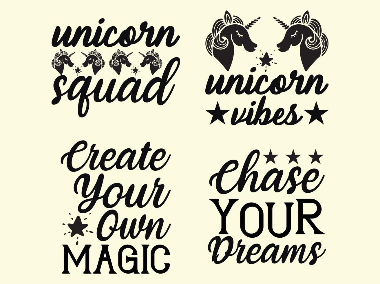 Unicorn t-shirt design bundle vector