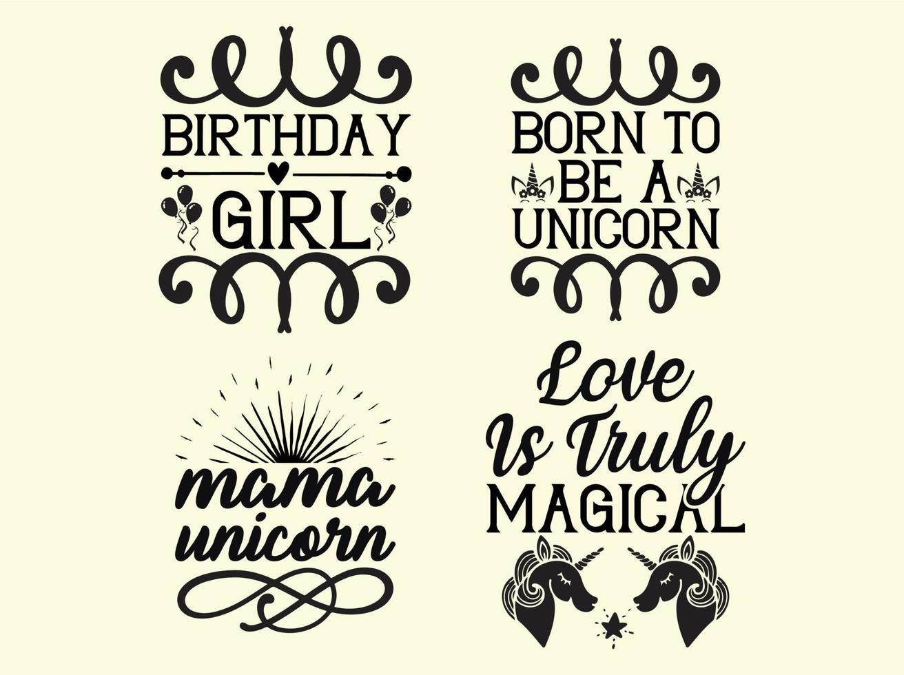 Unicorn t-shirt design bundle vector