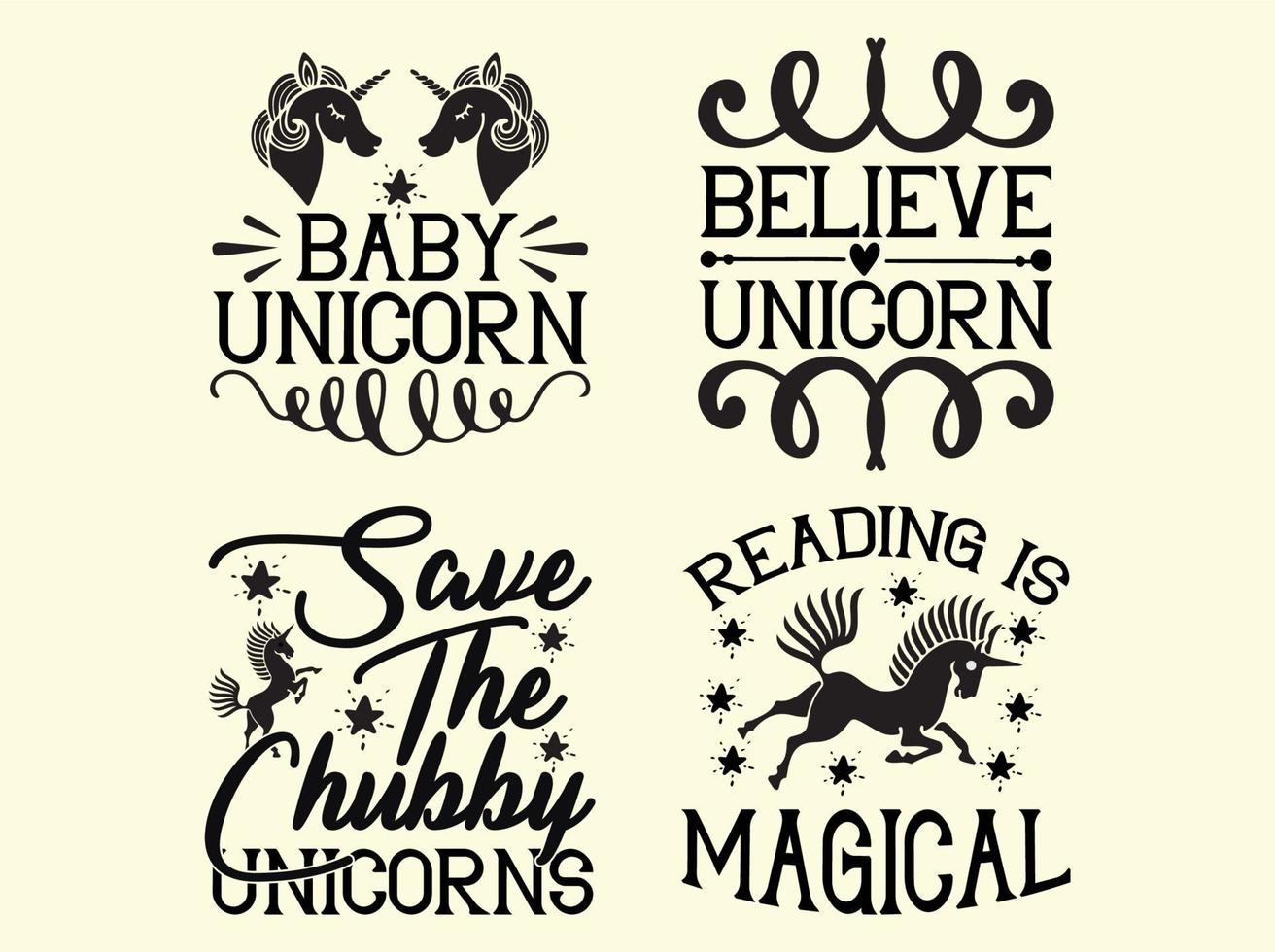 Unicorn t-shirt design bundle vector