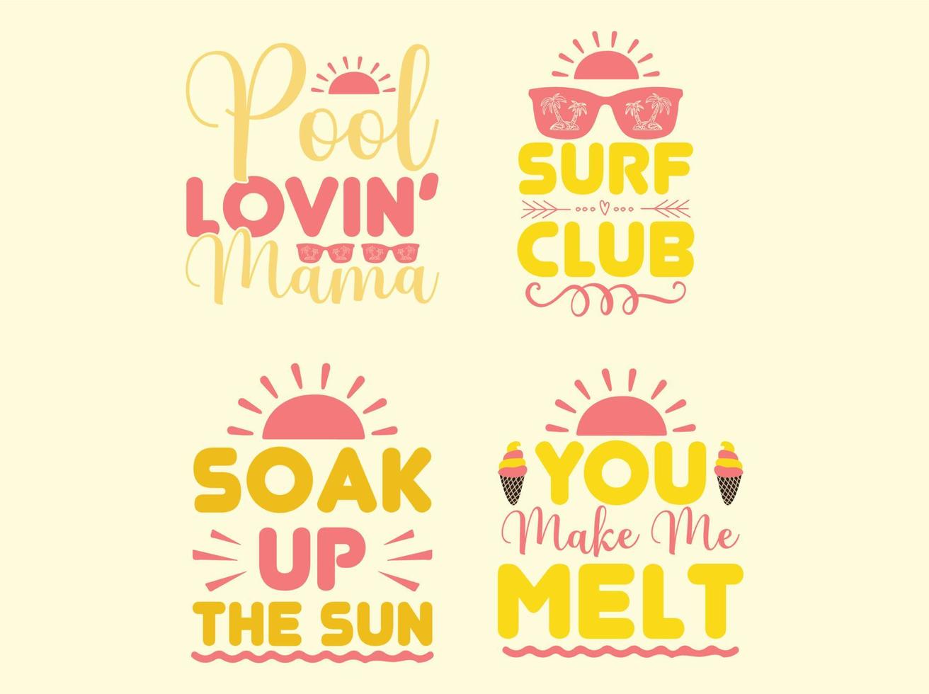 Summer t-shirt design bundle vector