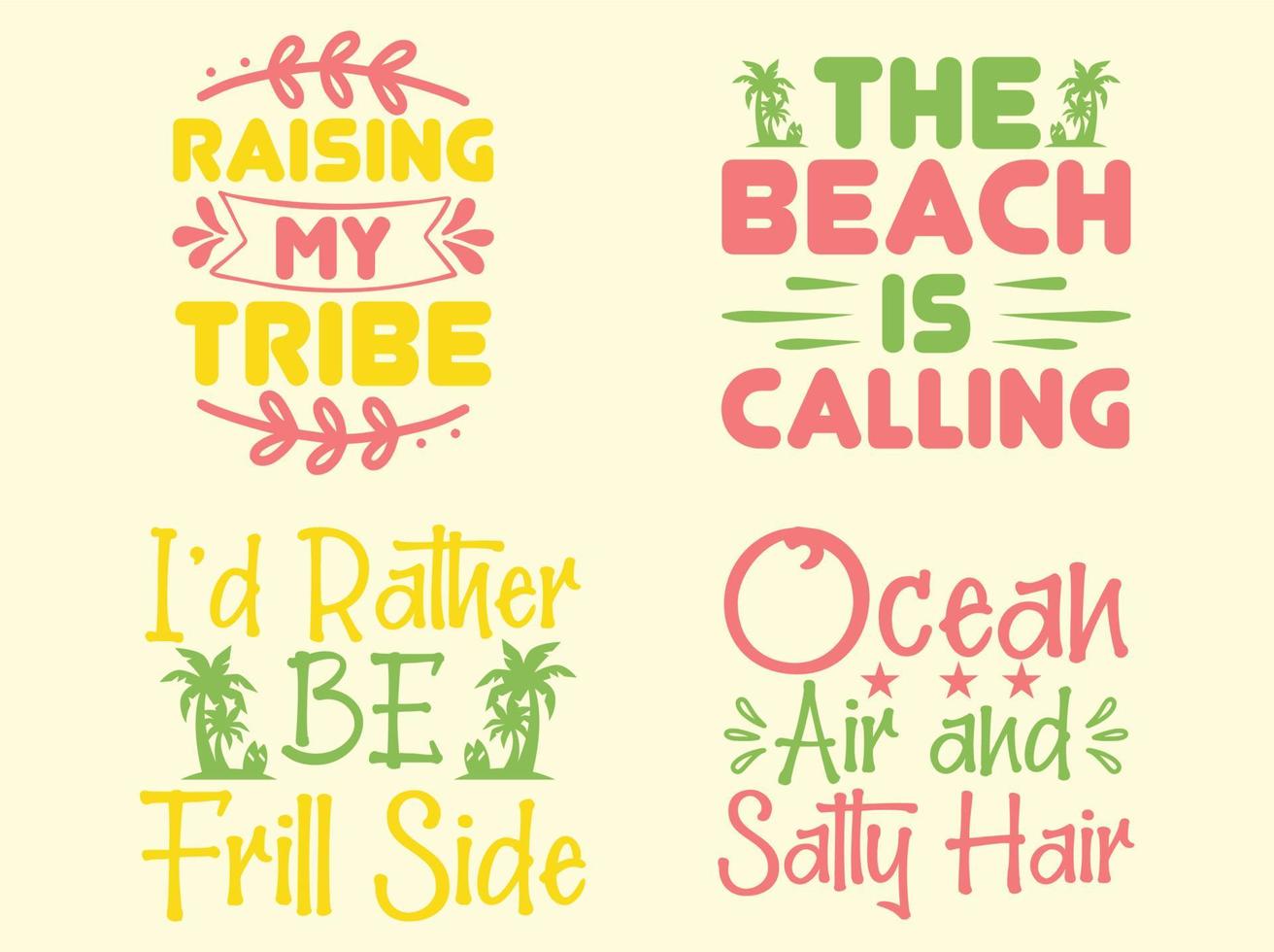 Summer t-shirt design bundle vector