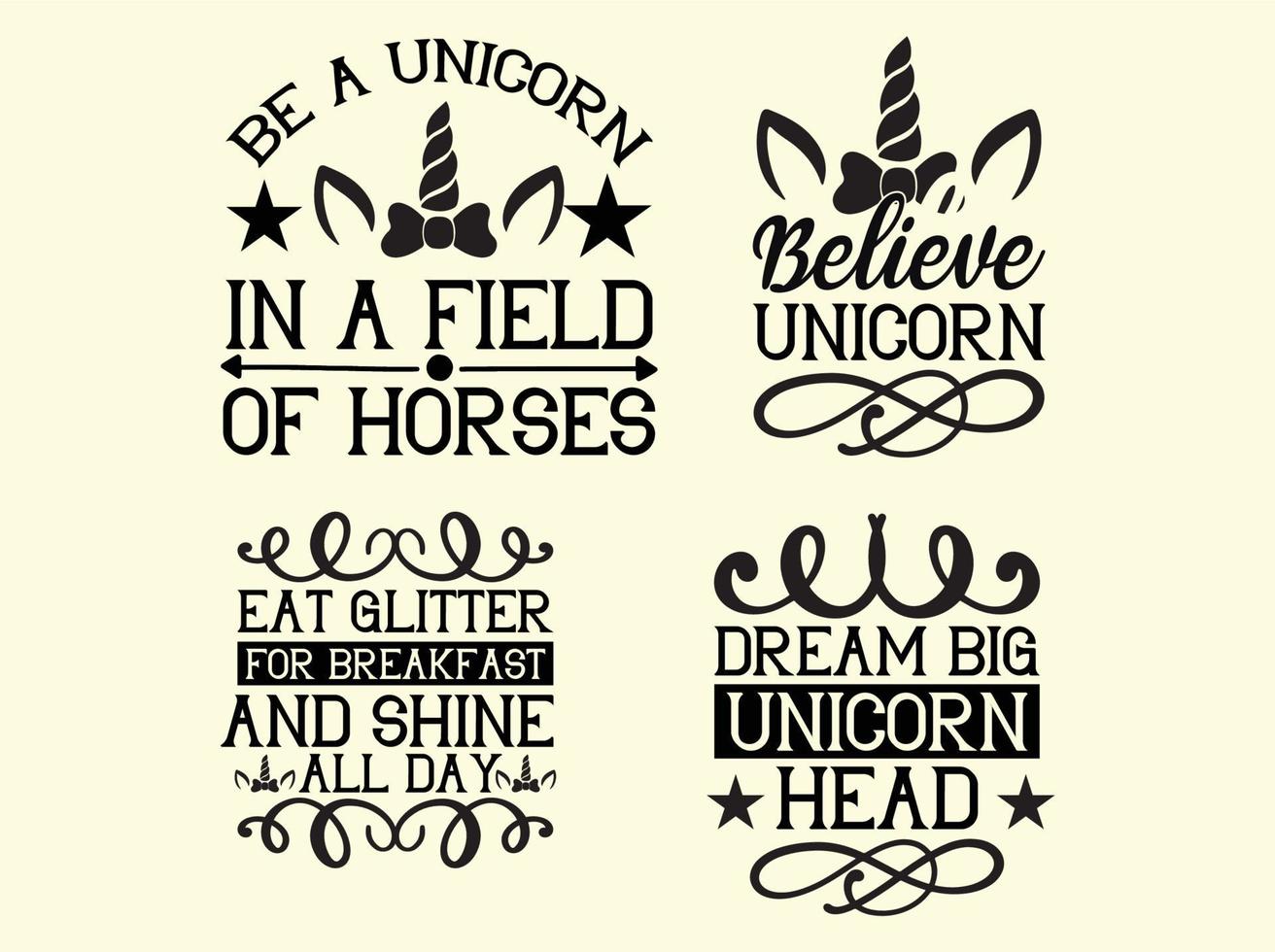 Unicorn t-shirt design bundle vector