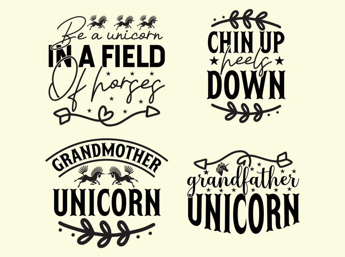 Unicorn t-shirt design bundle vector