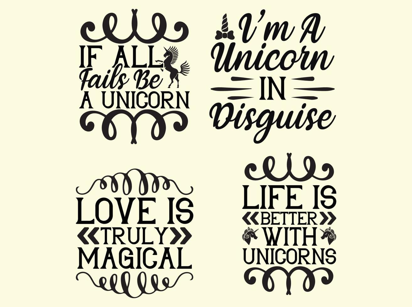Unicorn t-shirt design bundle vector