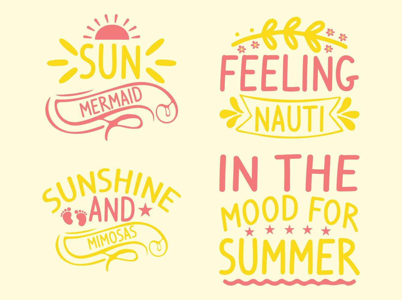 Summer t-shirt design bundle vector