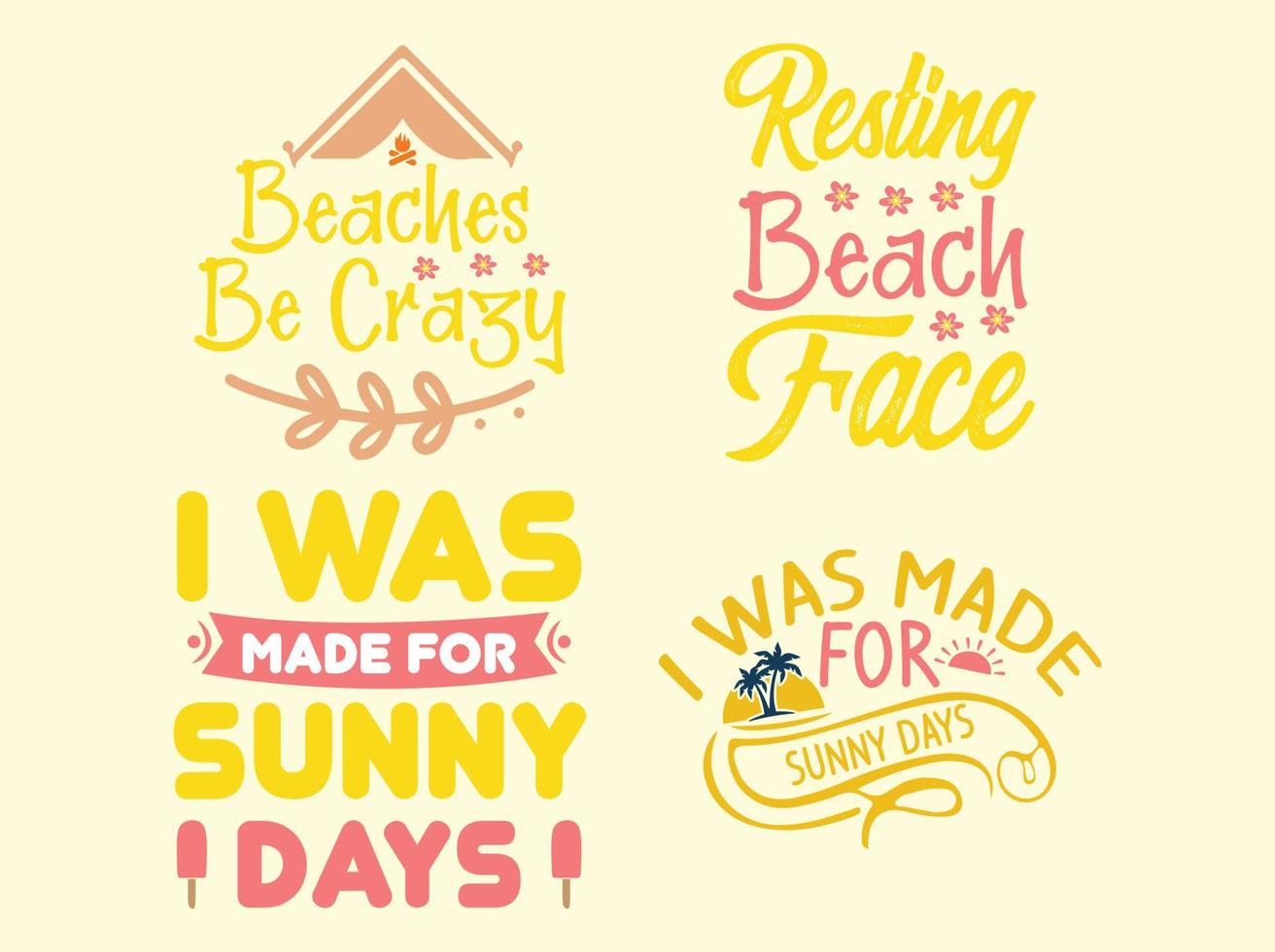 Summer t-shirt design bundle vector