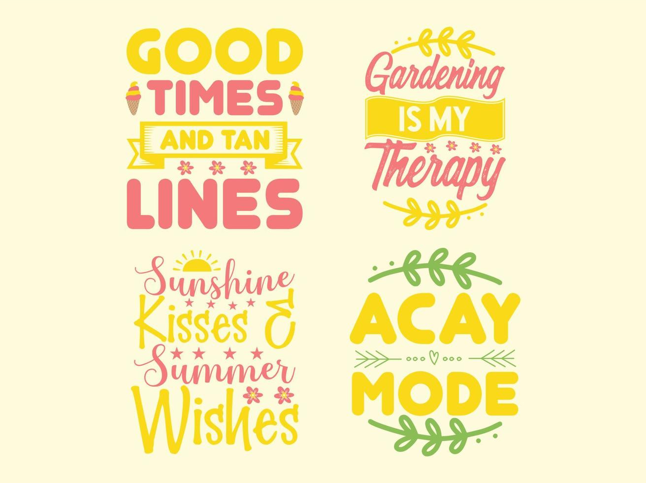 Summer t-shirt design bundle vector