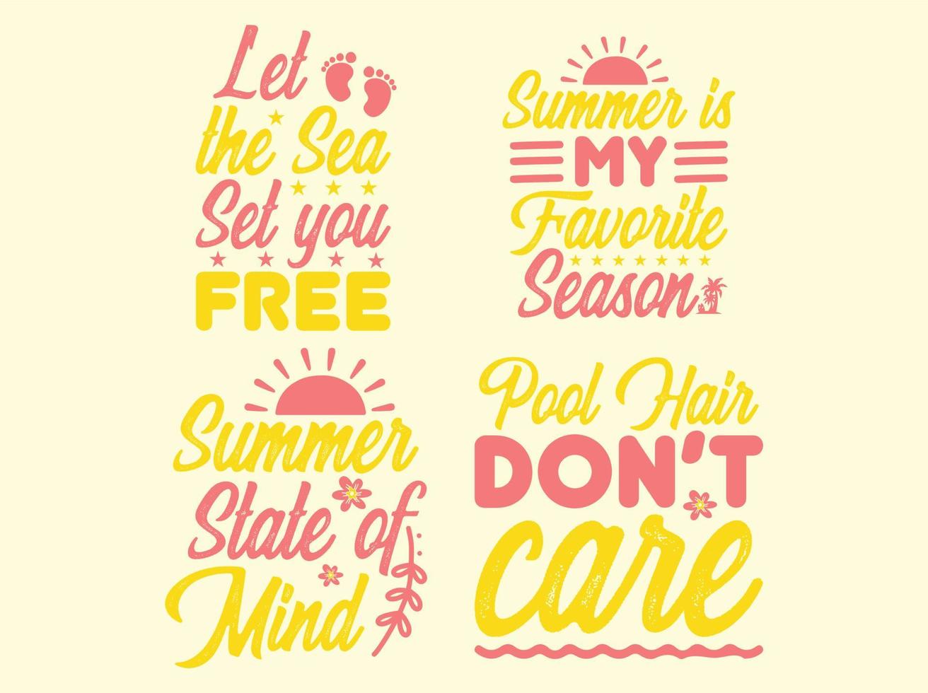 Summer t-shirt design bundle vector