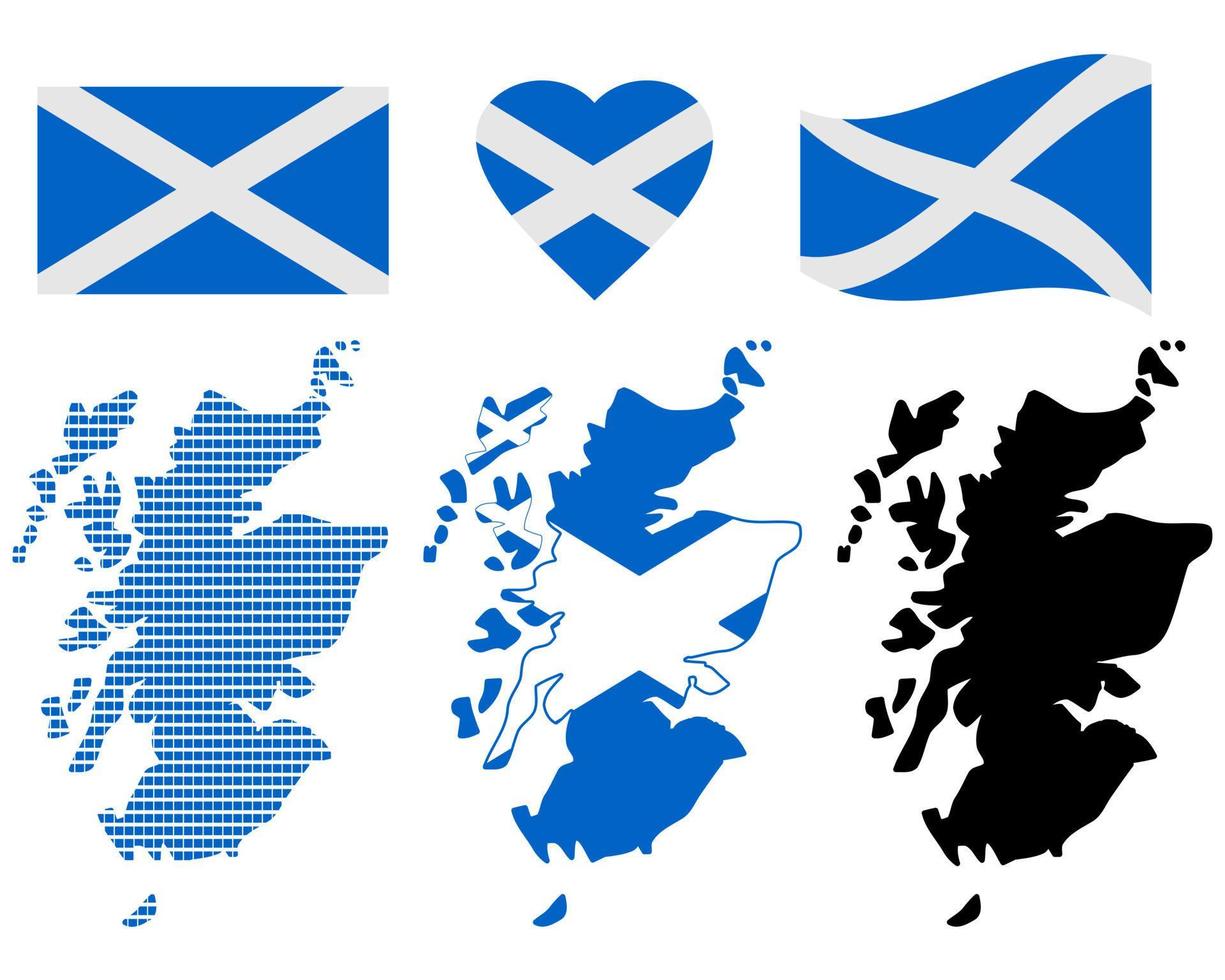 Scotland different card types and characters on a white background vector